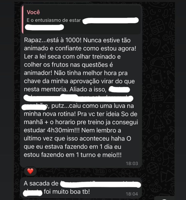 Print de depoimento